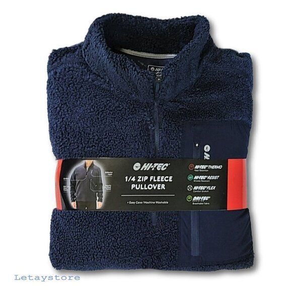 NWT Hi-Tec Heat Retention Wrinkle Resistant ¼ Zip Sweatshirt Fleece Pullover Top - Picture 6 of 7